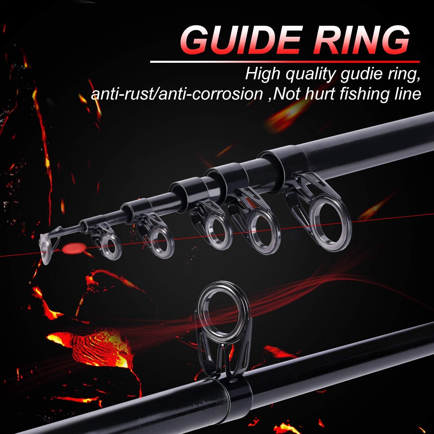 Telescopic Fishing Pole with Spinning Reel Portable Fishing Rod Reel Combos