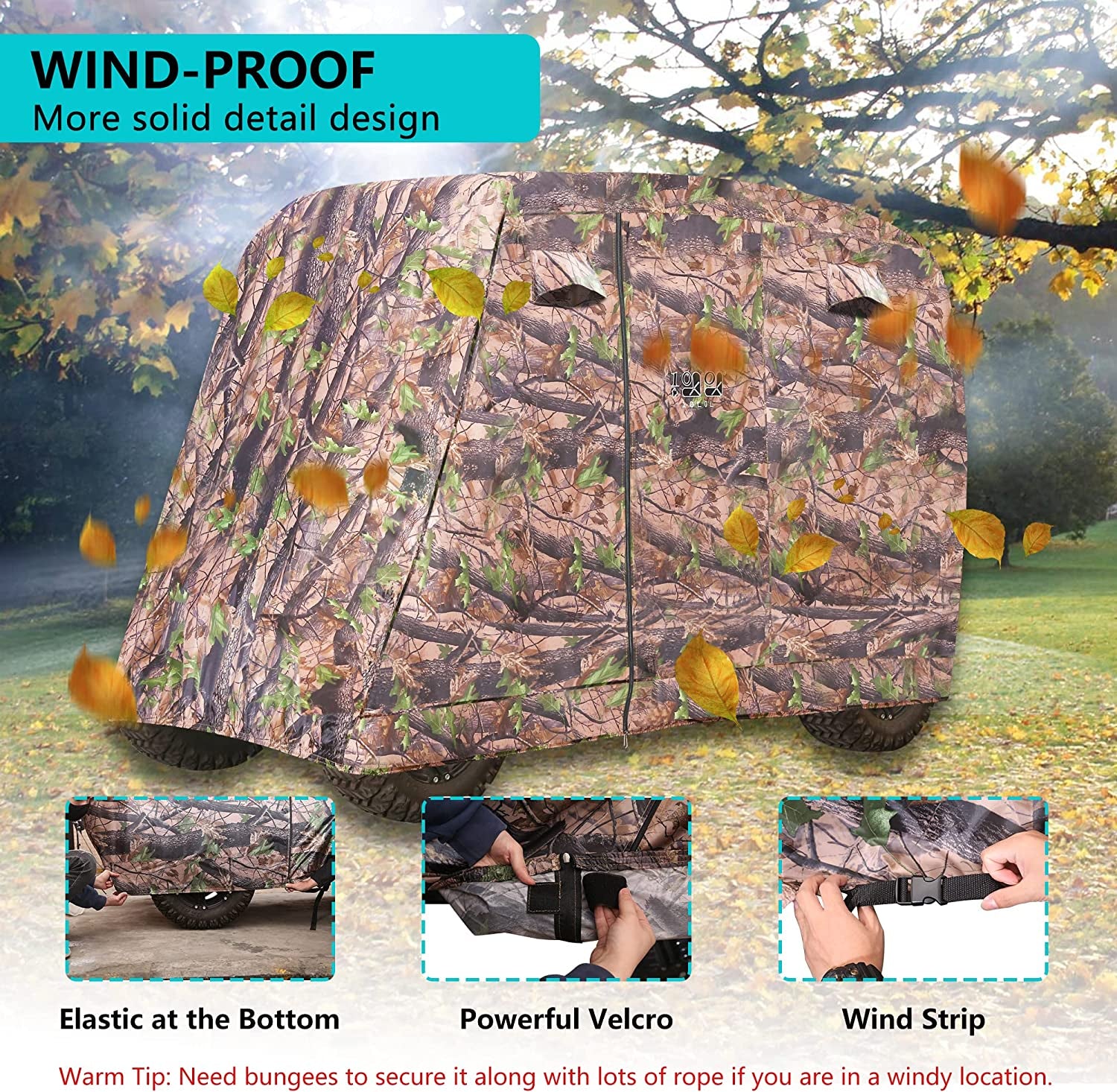 Golf Cart Cover 2/4/4+2 Passenger for Yamaha EZGO Club Car, Heavy Duty 420D Waterproof Windproof Durable Polyester Golf Cart Cover with 3 Zipper Doors for All-Weather Protection (Black/Silver)