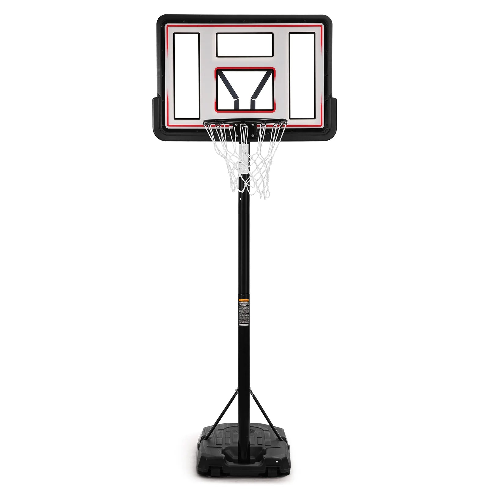 44In Basketball Hoop Adjustable Height 6.56Ft-10Ft Goal Durable Outdoor Portable Basketball System for All Age Ranges