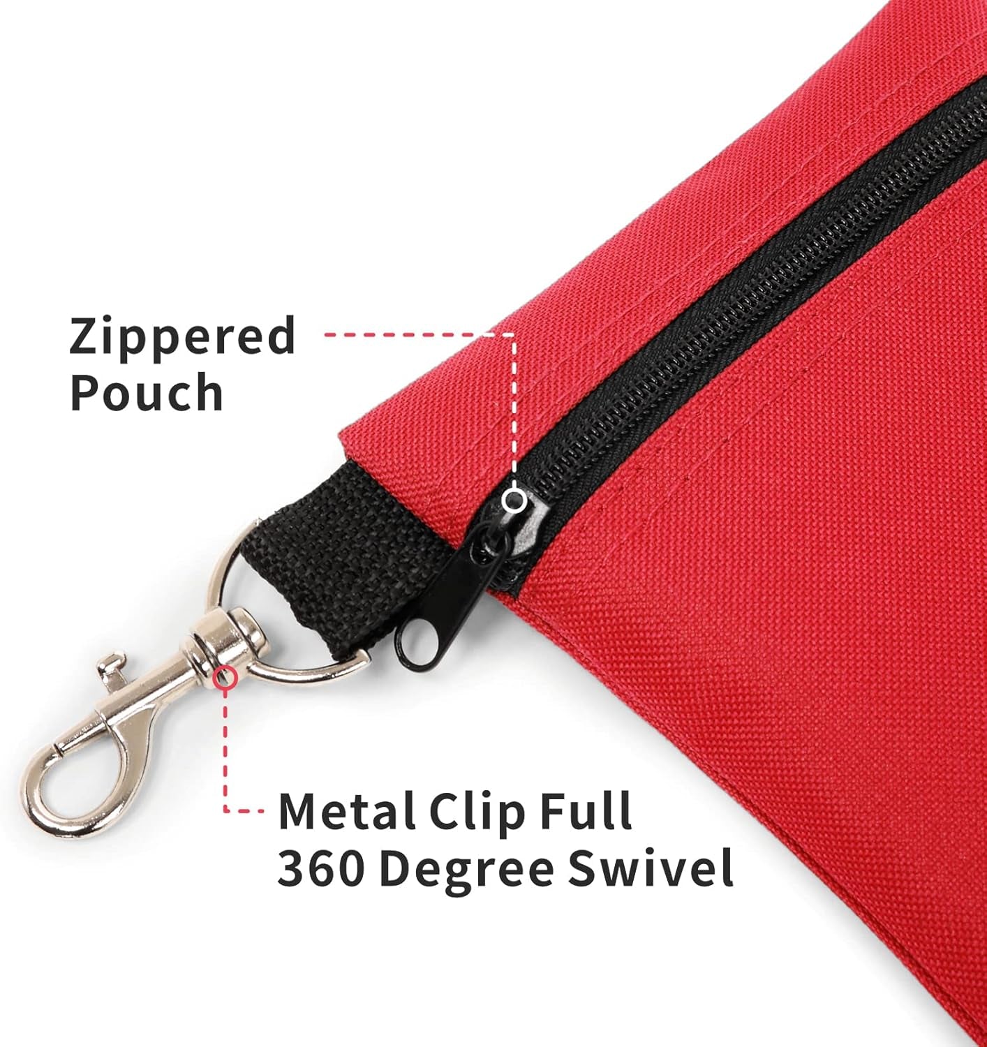 Golf Tee Pouch, 5.62 X 6.87 Inch Professional Zipper Golf Tee/Ball Pouch Bag with Metal Lobster Claw Clip
