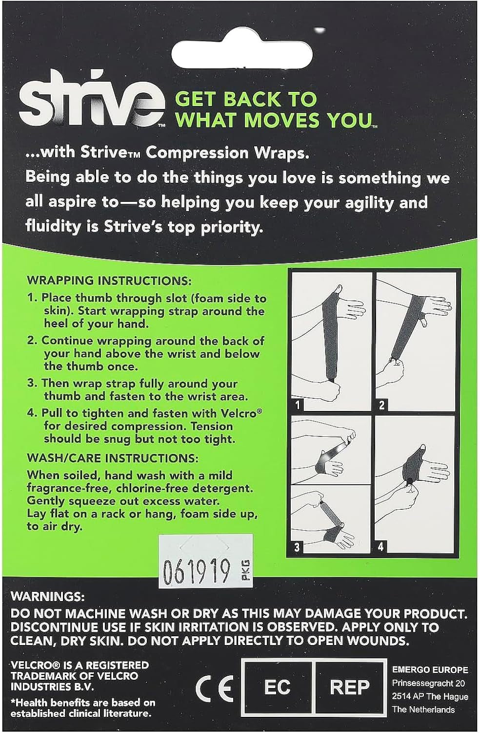 Left Thumb Compression Wrap, Joint Pain Relief and Muscle Recovery for Sports and More, for Men or Women, Reusable, Made in the USA