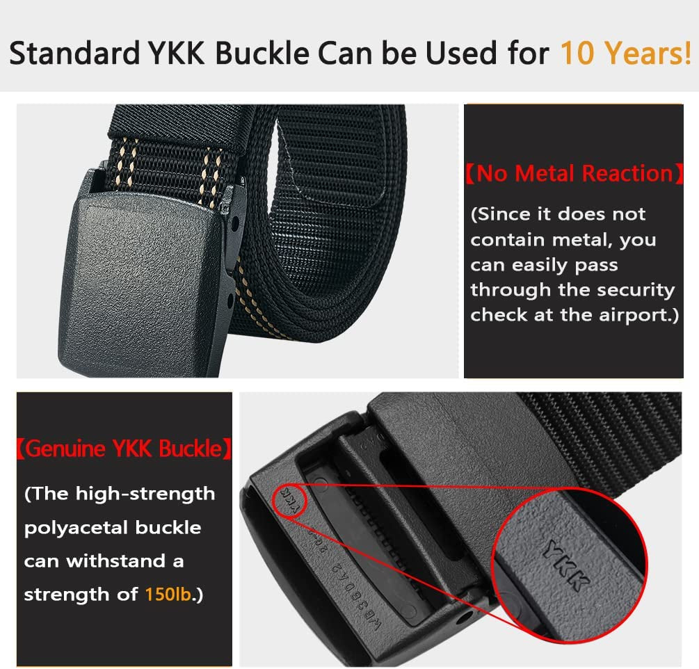 Mens Belts Web - Belt for Men with Plastic Buckle Breathable for Sport Casual- Adjustable Trim to Fit 28-45" Waist