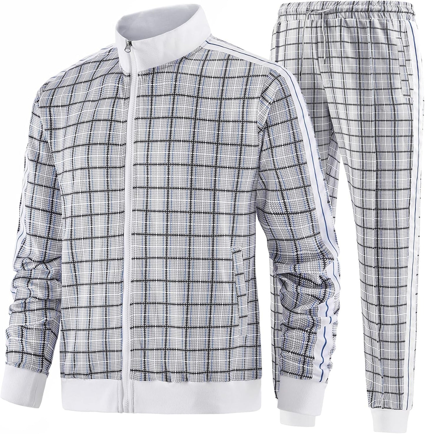 Men'S Casual Tracksuits Long Sleeve Jogging Suits Sweatsuit Sets Track Jackets and Pants 2 Piece Outfit