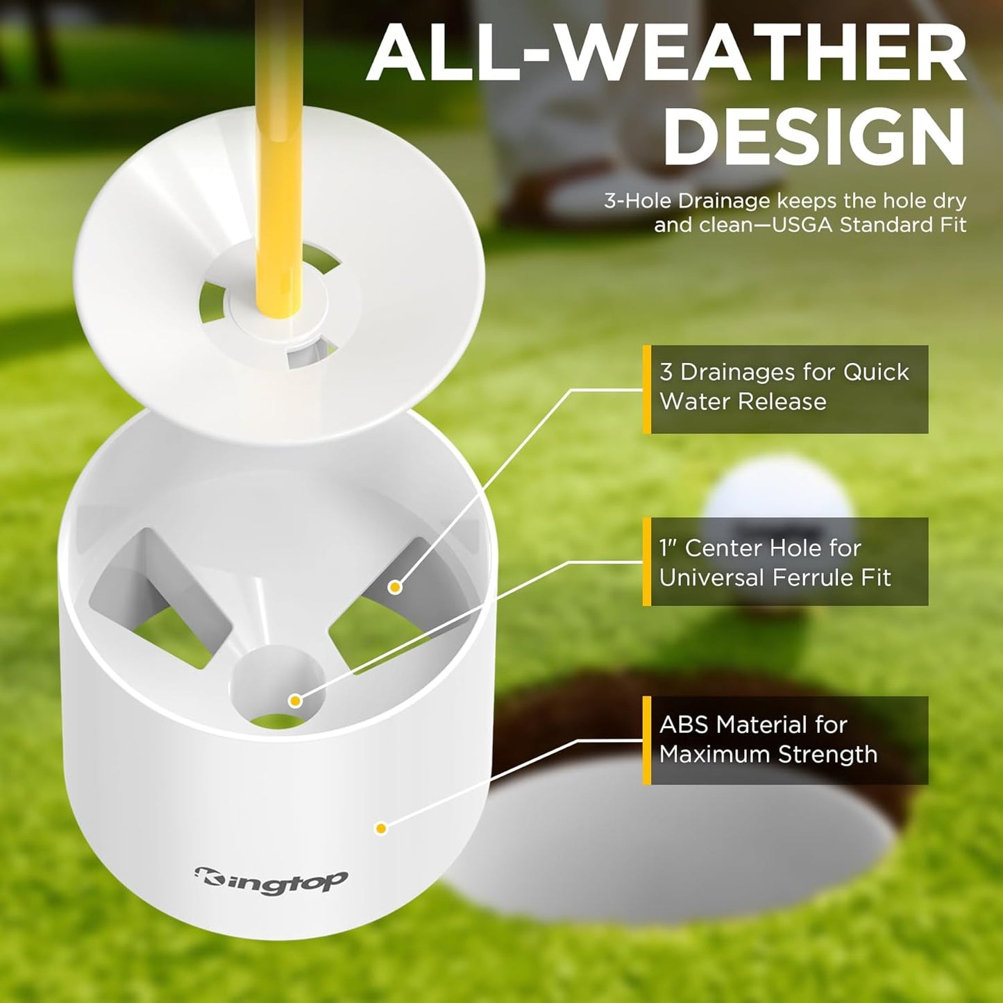 Golf Flagstick Mini, Putting Green Flag for Yard, All 3 Feet, Double-Sided Numbered Golf Flags, Golf Pin Flag Hole Cup Set, Portable 2-Section Design, Gifts Idea