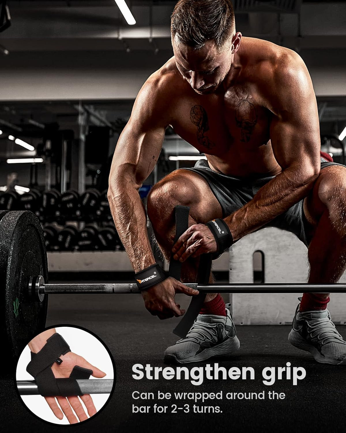 Pro Gym Reaper Lifting Straps, Black, 2.5Mm Thick & Reinforced Stitching for Deadlifts & Pull-Ups