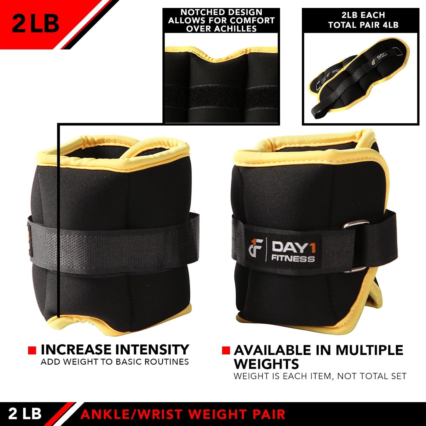 Adjustable Ankle Weights - Ankle Weight Pair 10 Weight and Bundle Options
