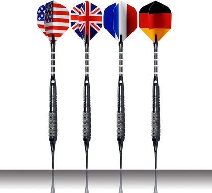 2BA Thread Soft Tip Dart Points 150/300 Pack - Plastic Dart Tips Replacement Dart Accessories Set - Black