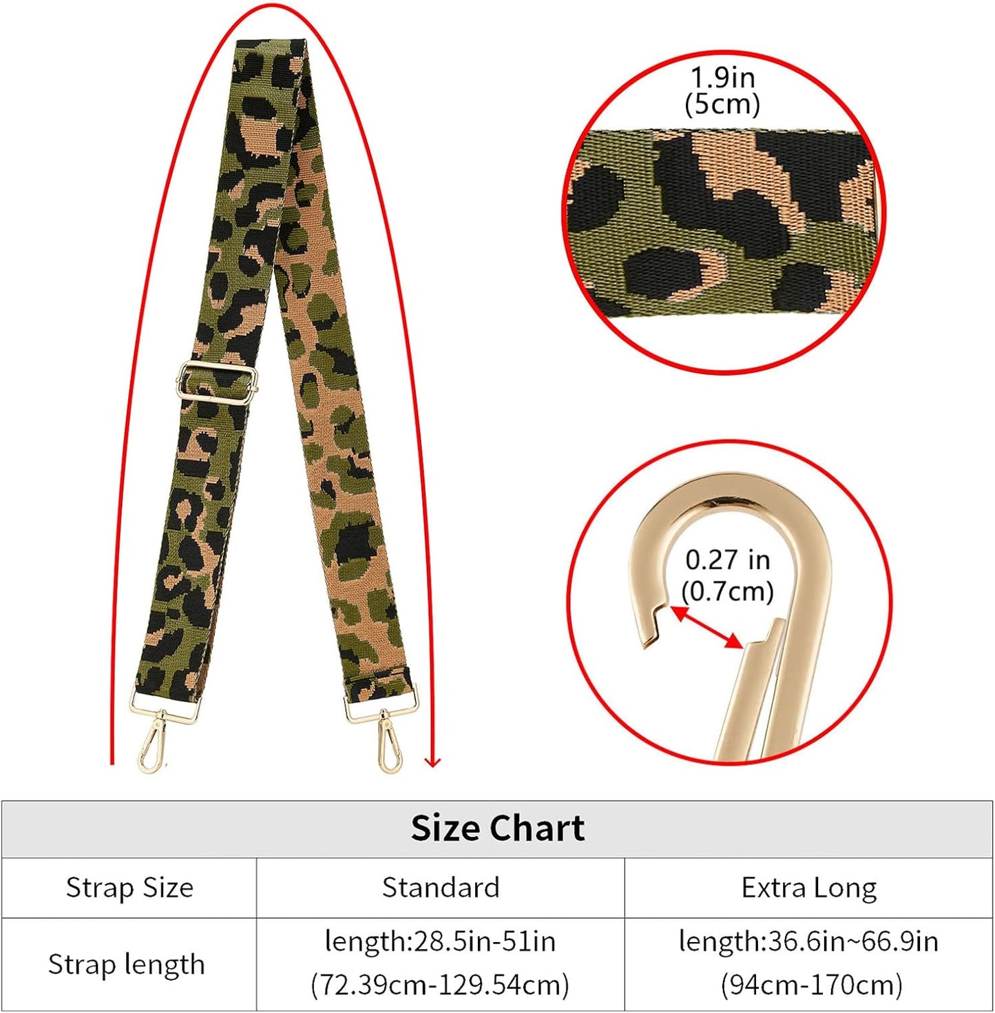 Wide Shoulder Strap Adjustable Replacement Belt Crossbody Canvas Bag Handbag