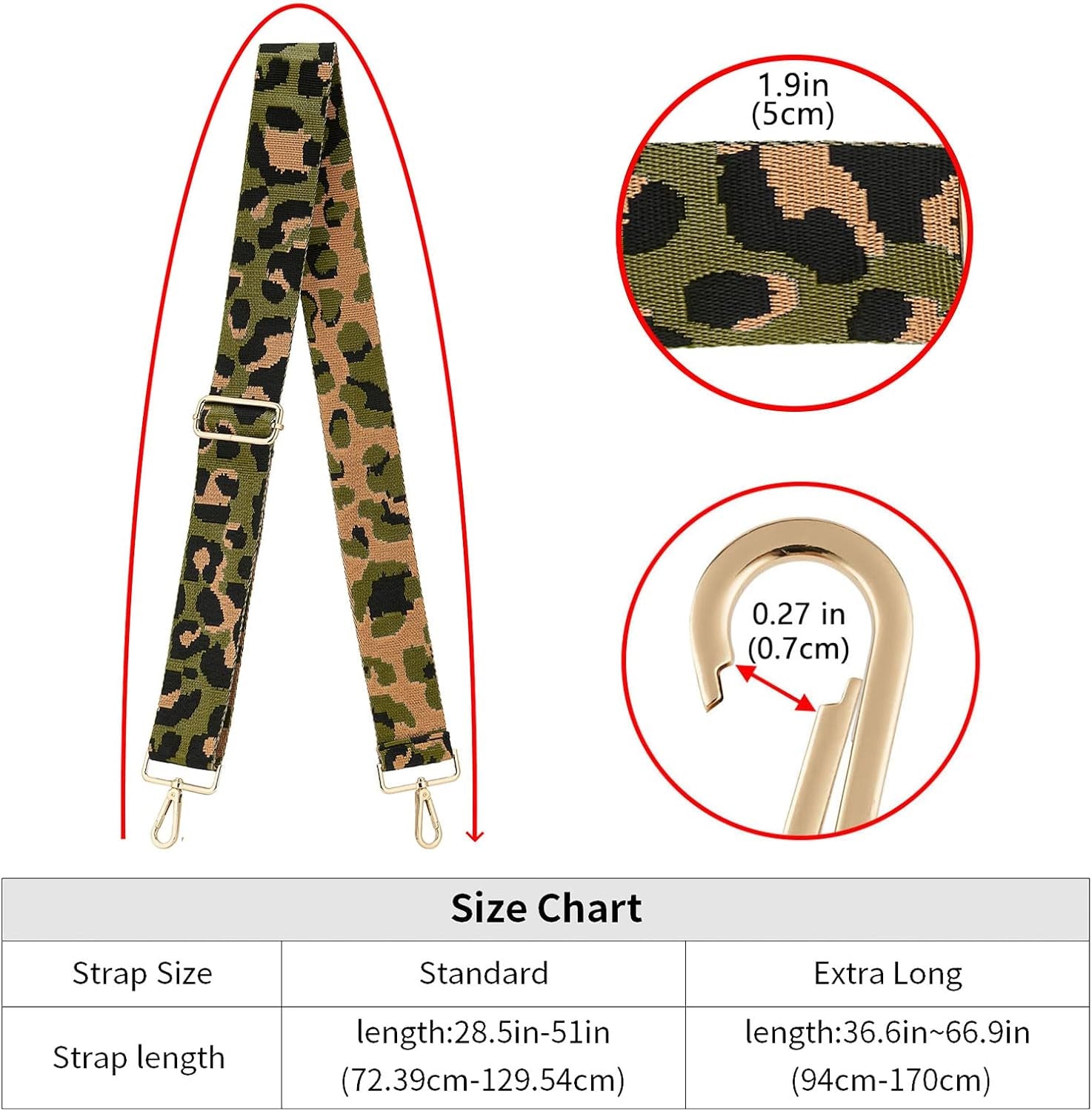 Wide Shoulder Strap Adjustable Replacement Belt Crossbody Canvas Bag Handbag