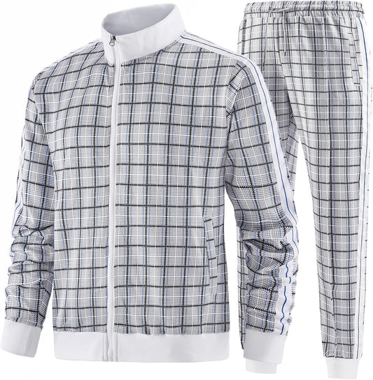 Men'S Casual Tracksuits Long Sleeve Jogging Suits Sweatsuit Sets Track Jackets and Pants 2 Piece Outfit