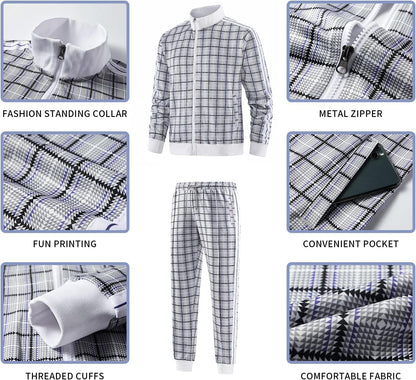 Men'S Casual Tracksuits Long Sleeve Jogging Suits Sweatsuit Sets Track Jackets and Pants 2 Piece Outfit