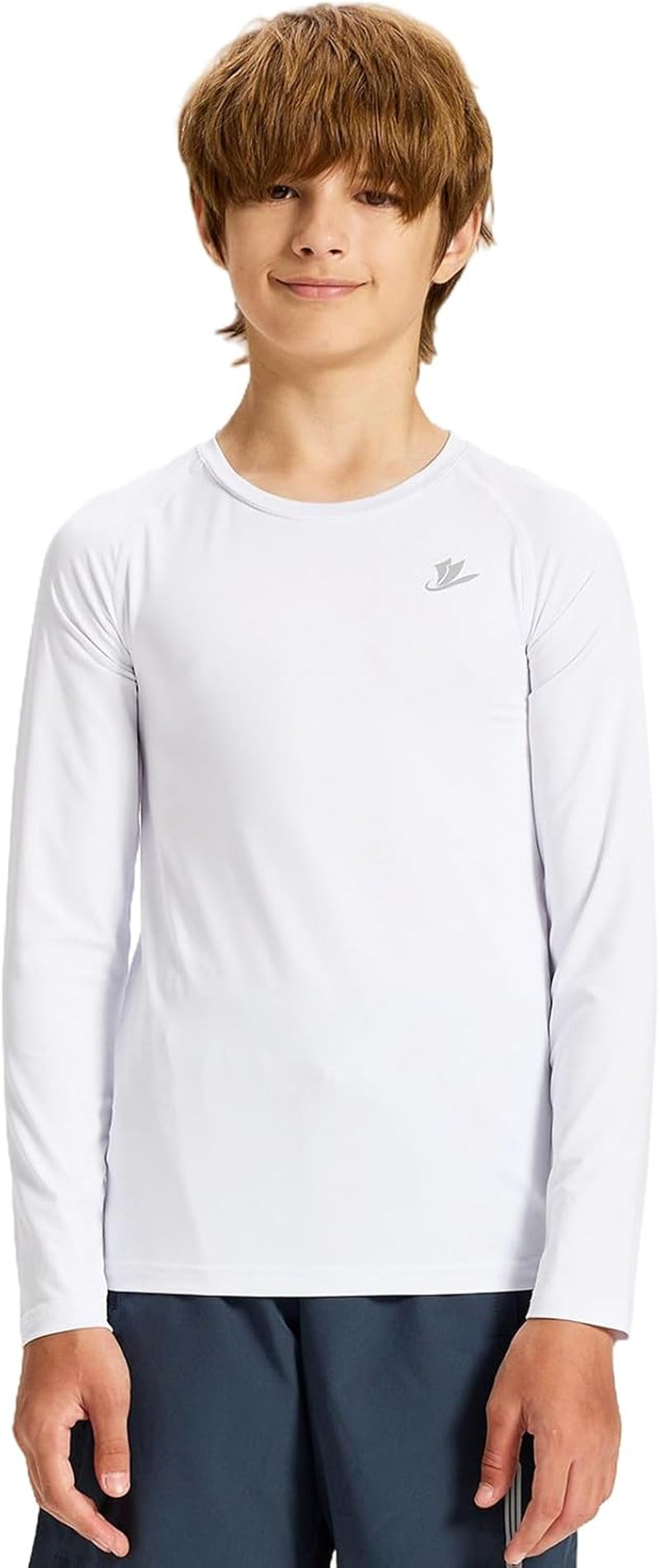 Youth Boys Compression Thermal Shirts Long Sleeve Undershirt Fleece Baselayer Mock Top