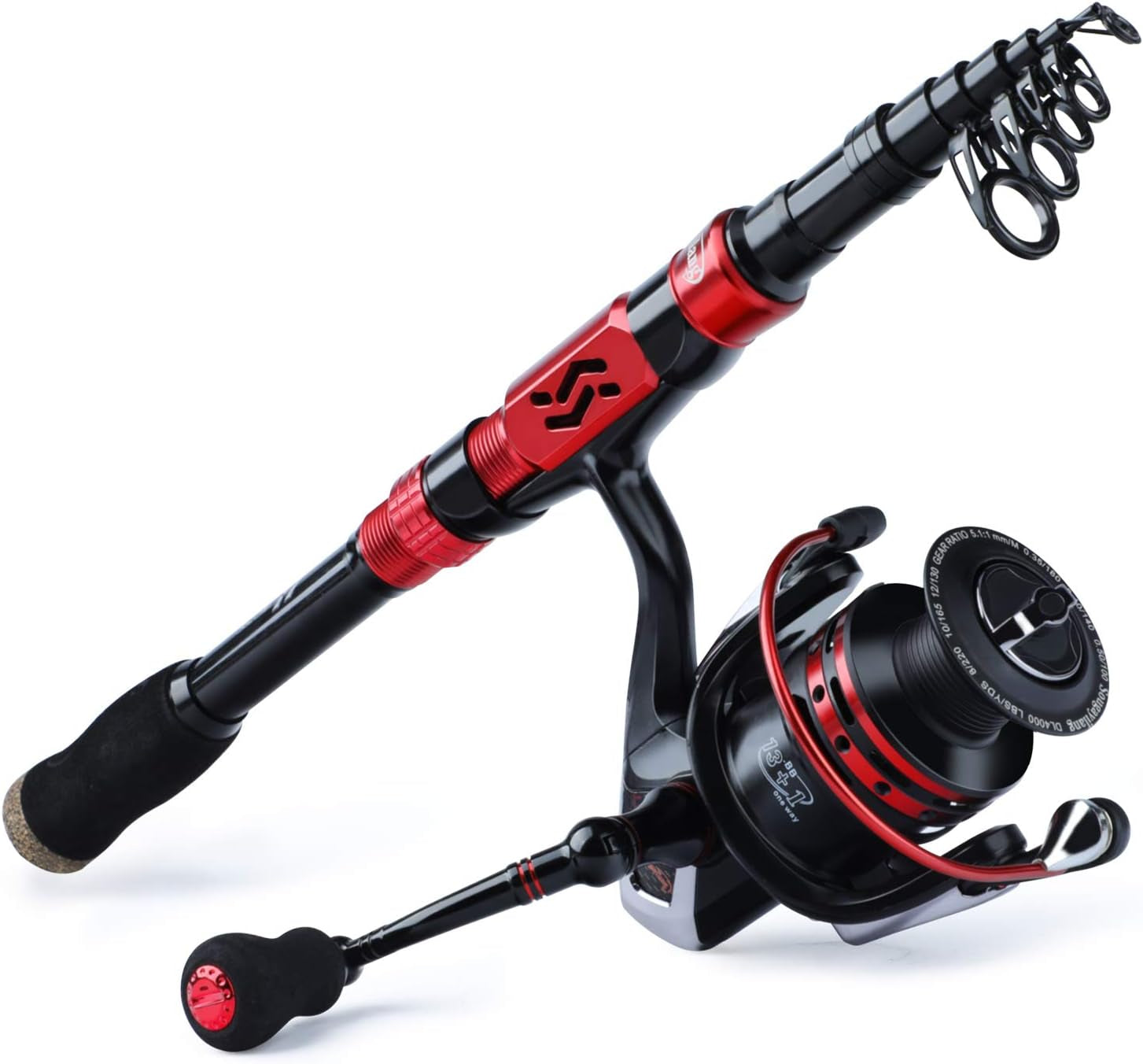 Telescopic Fishing Pole with Spinning Reel Portable Fishing Rod Reel Combos
