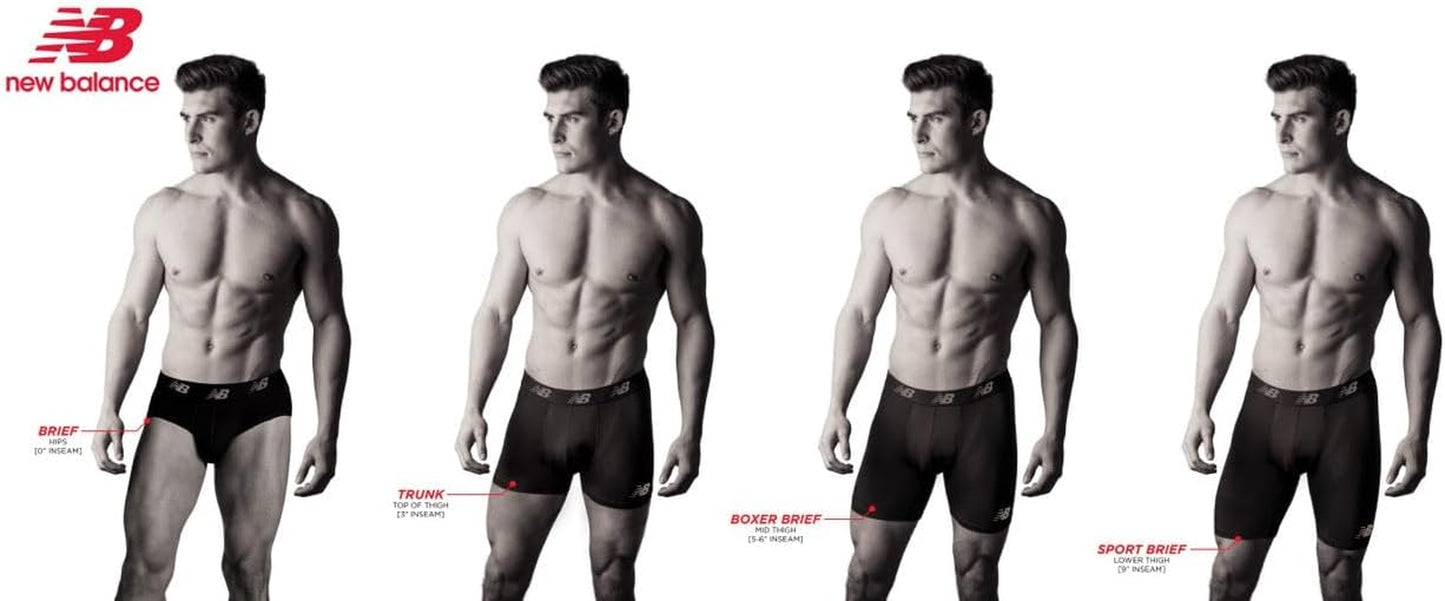 Men'S Performance Boxer Briefs with Fly, Breathable Stretch Underwear, Moisture Wicking, Soft Waistband (3 Pack)