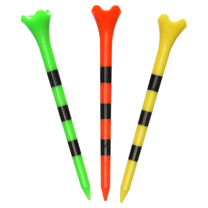 Pride Performance Plastic Golf Tees, 3-1/4" Length, Striped Fruit Mix, 25 Count, Low-Resistance Head for Golf, Longer Drives, Durable Plastic