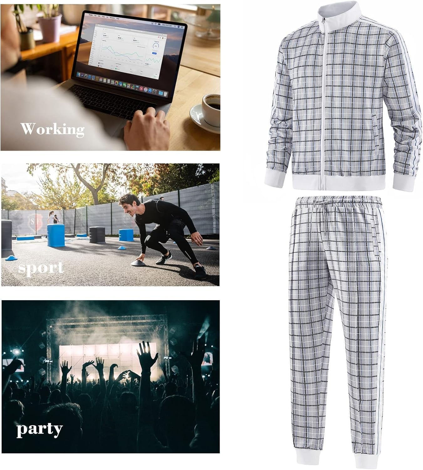 Men'S Casual Tracksuits Long Sleeve Jogging Suits Sweatsuit Sets Track Jackets and Pants 2 Piece Outfit