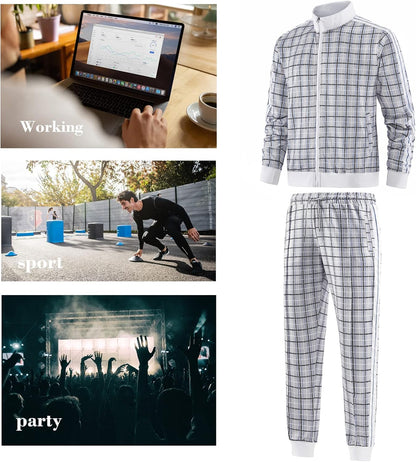 Men'S Casual Tracksuits Long Sleeve Jogging Suits Sweatsuit Sets Track Jackets and Pants 2 Piece Outfit