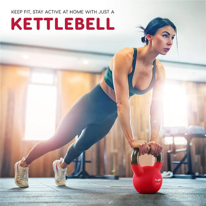 Kettlebell, 5-65 LB Neoprene Coated Cast Iron Kettlebells, Wide Grip Handle & Flat Bottom for Swings, Squats, Deadlifts, Push Ups & Full Body Training at Home Gym - Single & Set