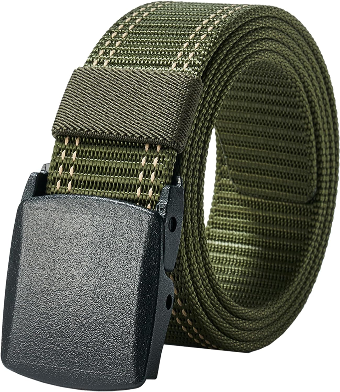 Mens Belts Web - Belt for Men with Plastic Buckle Breathable for Sport Casual- Adjustable Trim to Fit 28-45" Waist