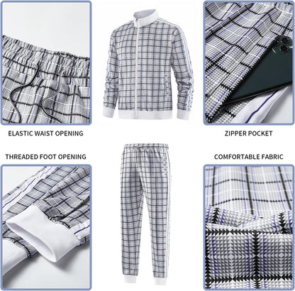 Men'S Casual Tracksuits Long Sleeve Jogging Suits Sweatsuit Sets Track Jackets and Pants 2 Piece Outfit